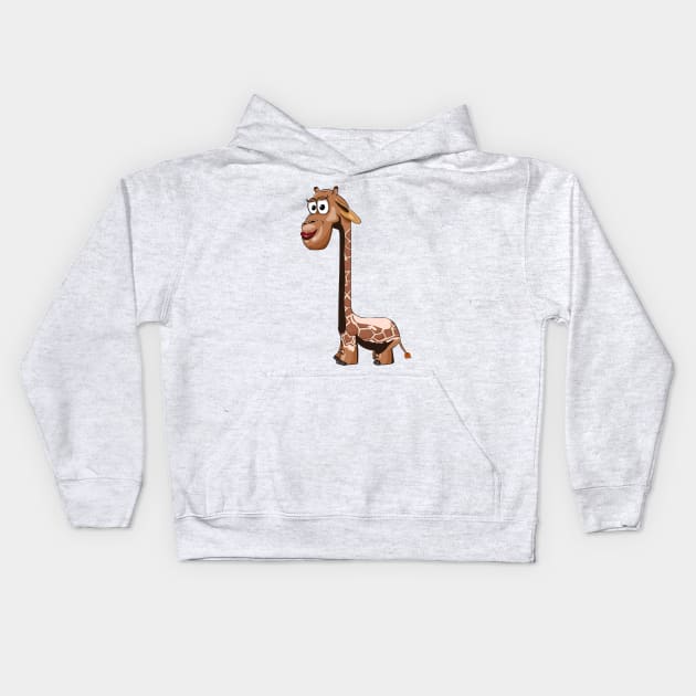 Giraffe Funny Kids Hoodie by Mako Design 